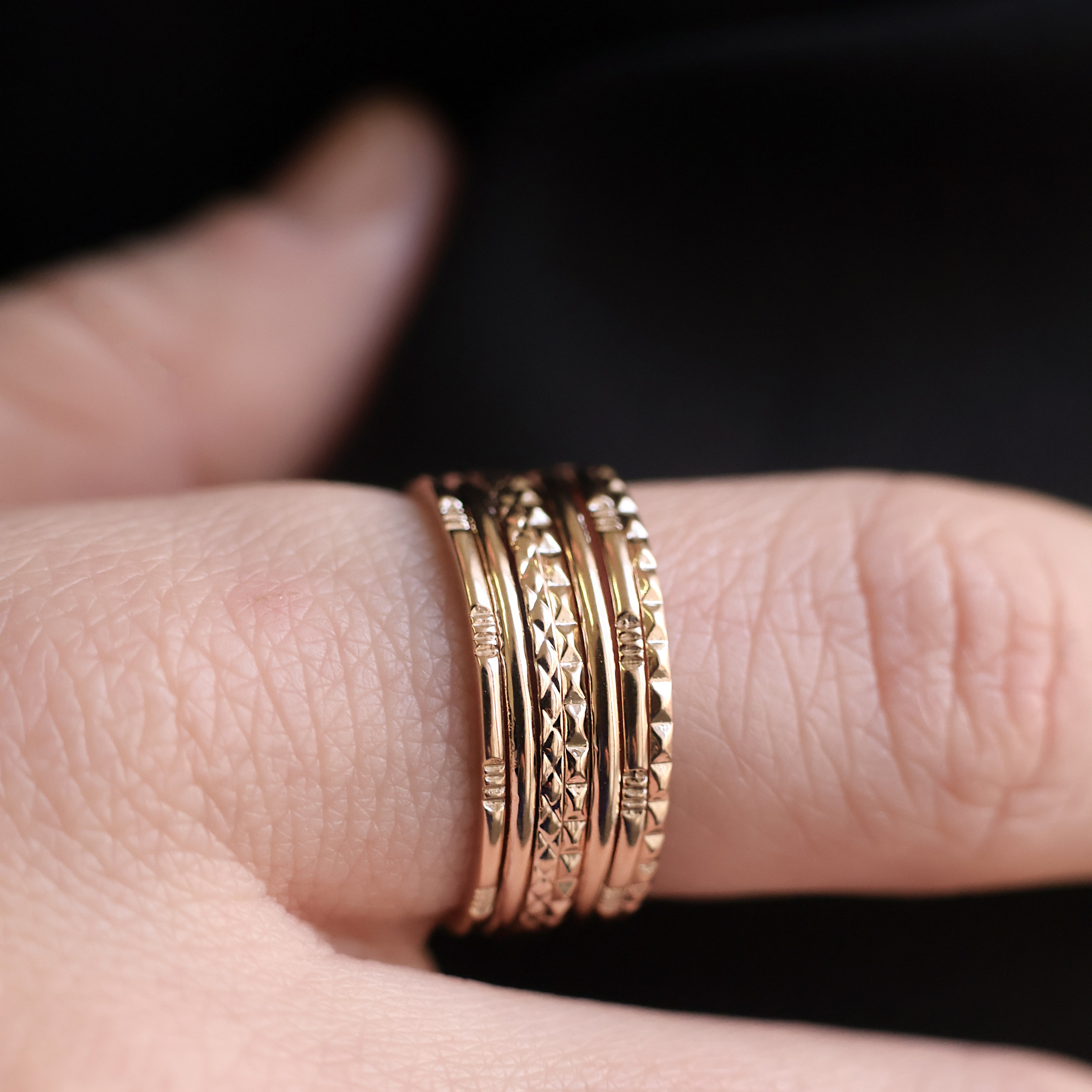 Lia ring 7-ring week gold plated 