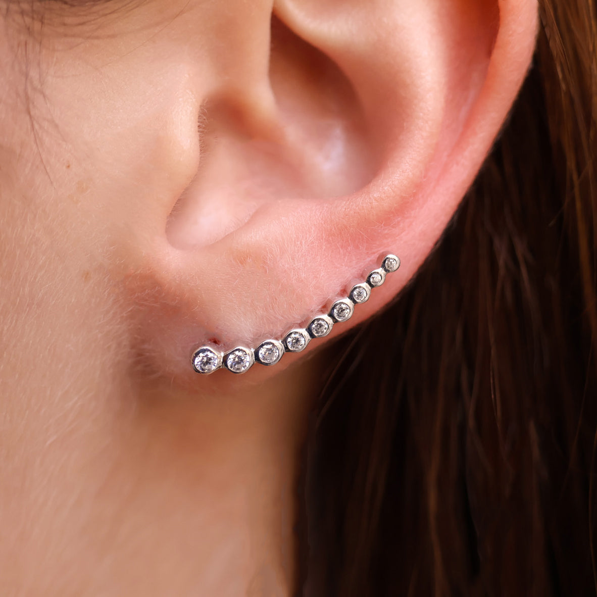 Boucles d'oreilles contour Vala oxydes argent