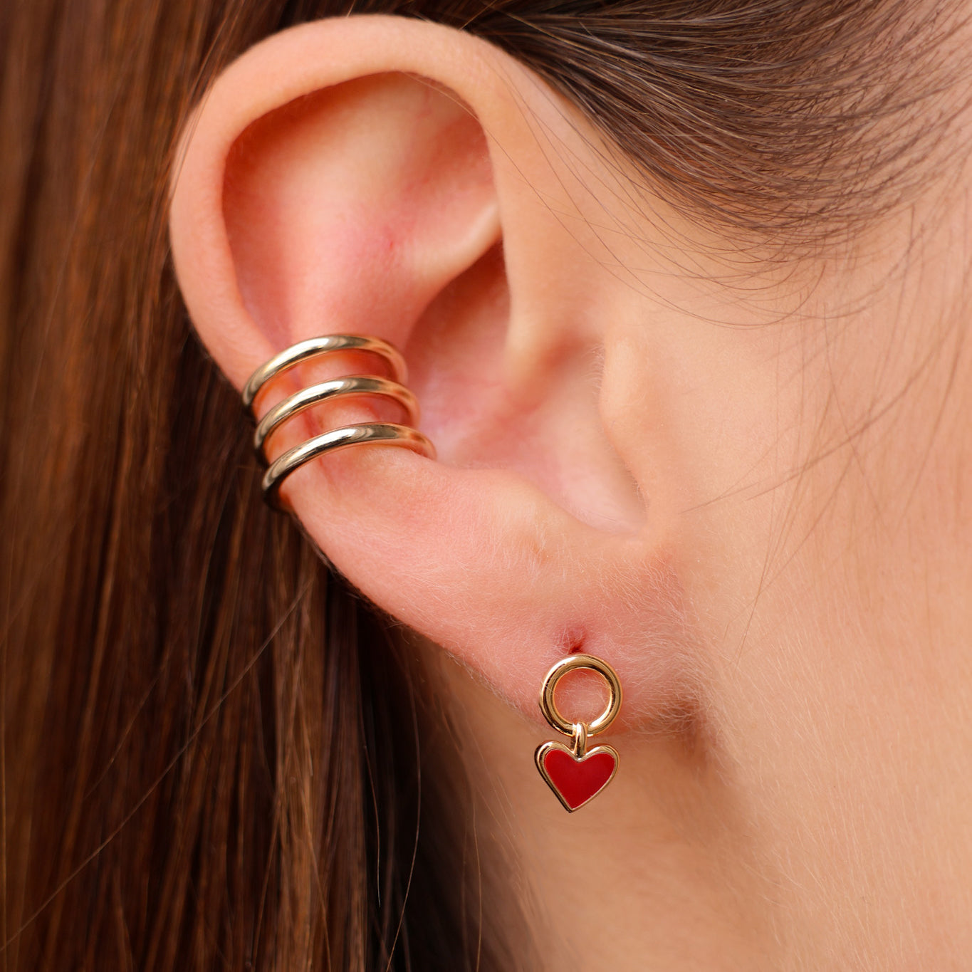 Earcuff Nissana triple rang plaqué or