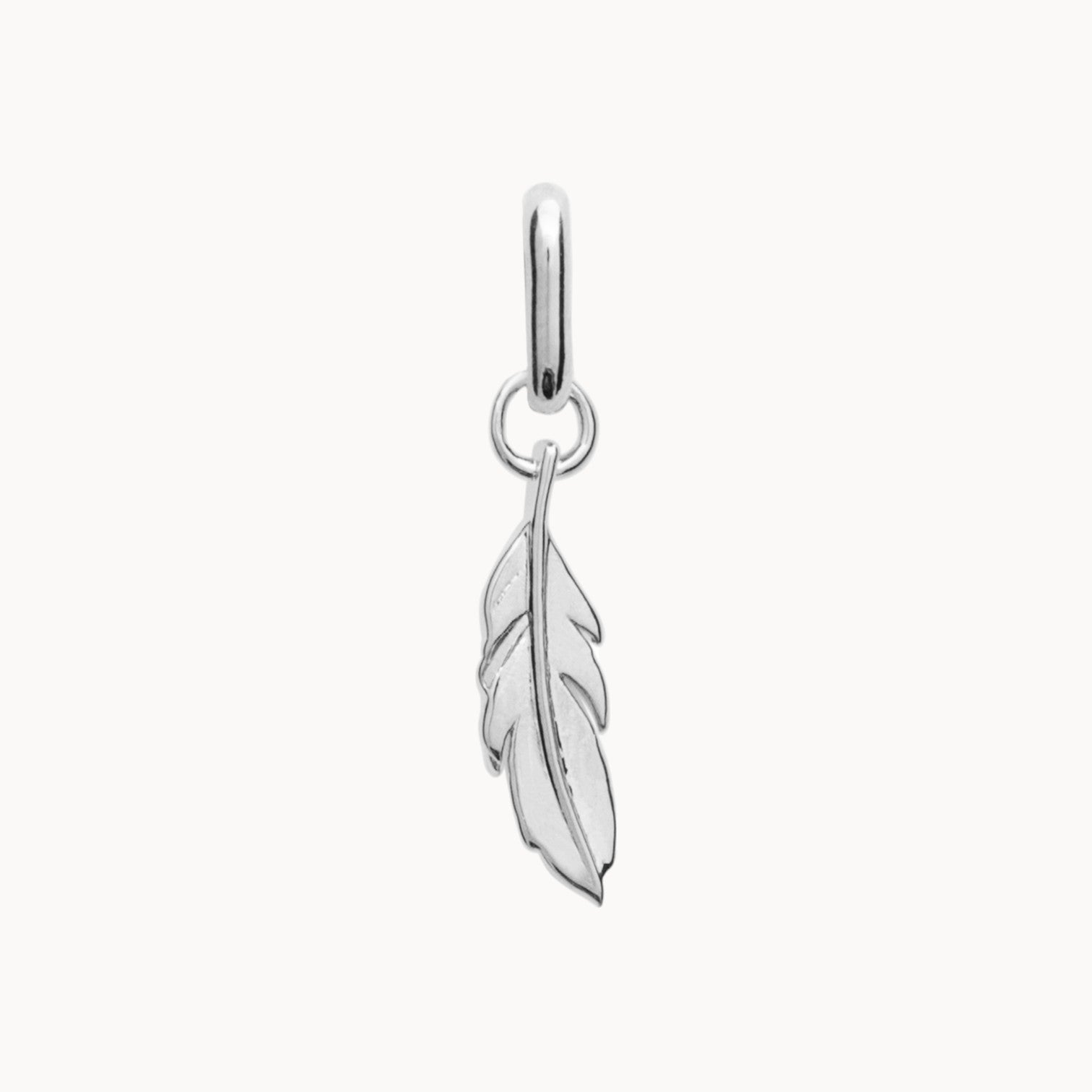 Breloque Plume 10mm argent