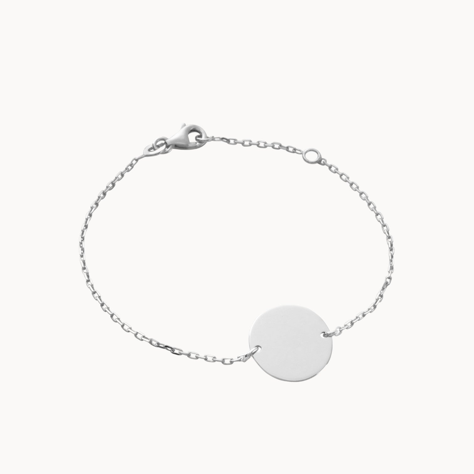 Bracelet Zaria chaine 16cm médaille ronde argent à graver