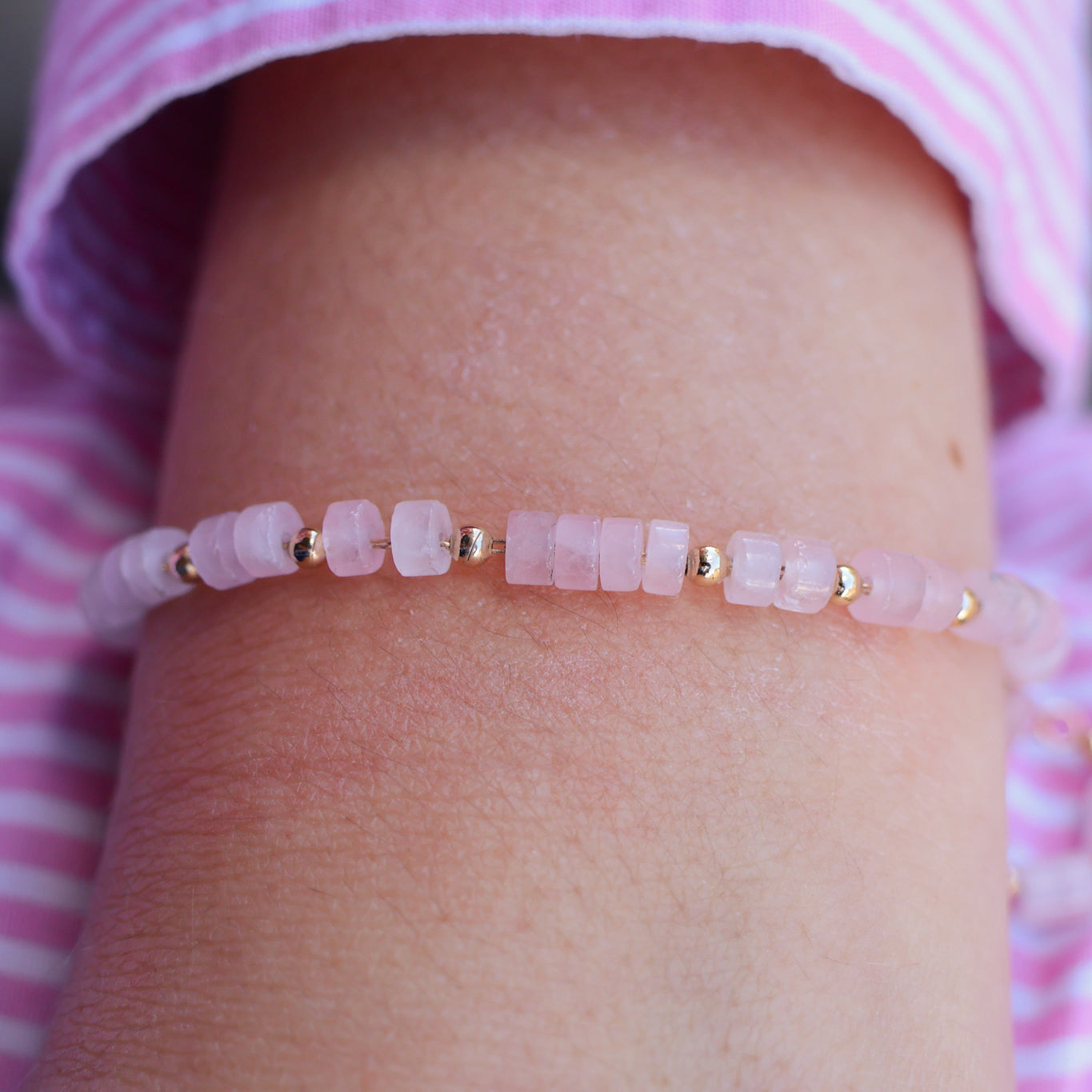 Bracelet Gaia quartz rose plaqué or