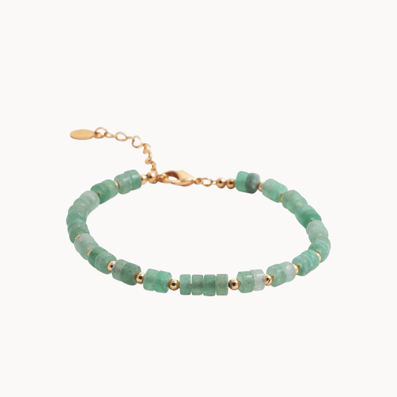 Bracelet Gaia quartzite vert plaqué or