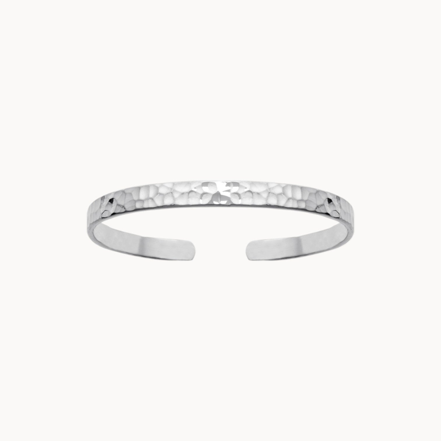 Bracelet Nala jonc ouvert martelé argent