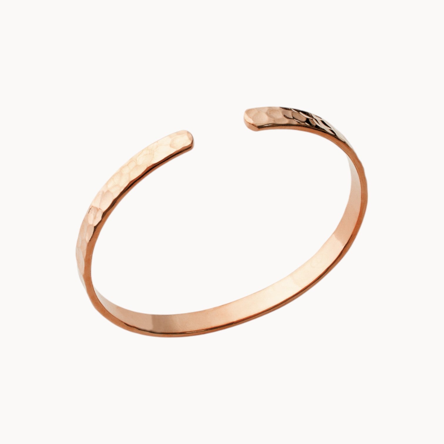 Nala open bangle bracelet hammered finish rose gold-plated