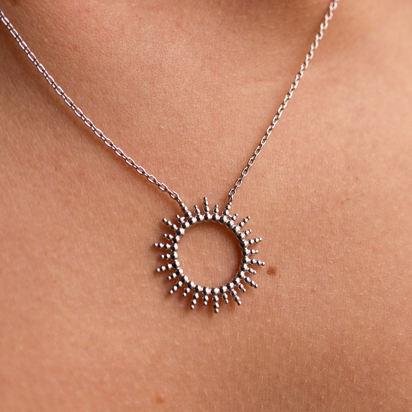 Collier Moanda soleil éclatant argent