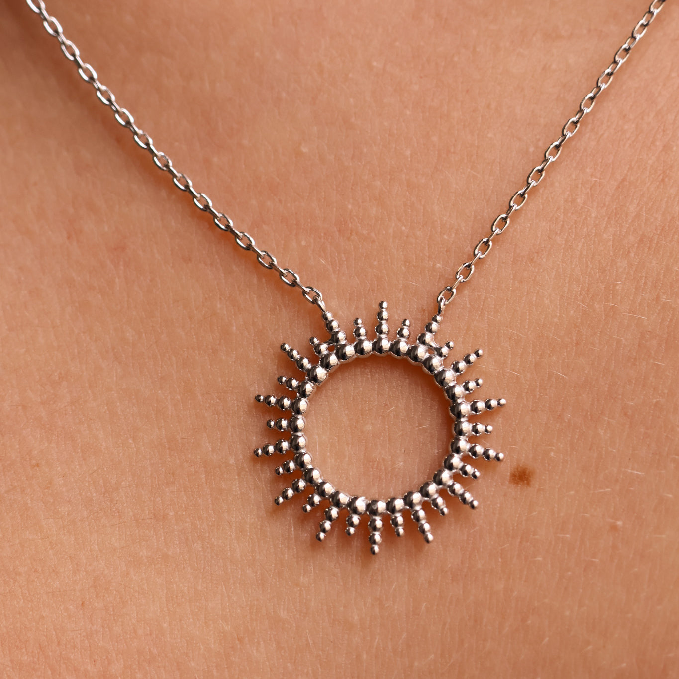 Collier Moanda soleil éclatant argent