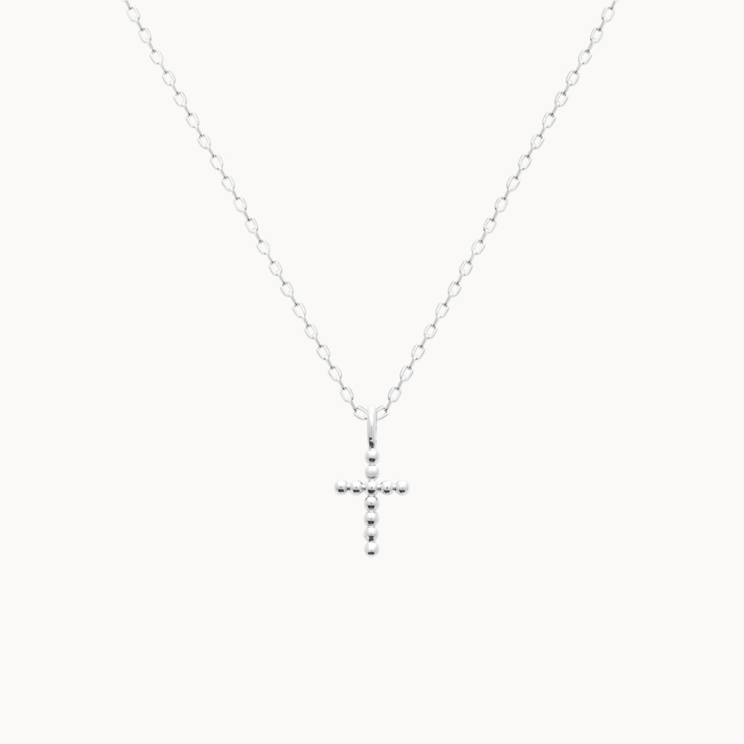 Collier Fara croix billes argent