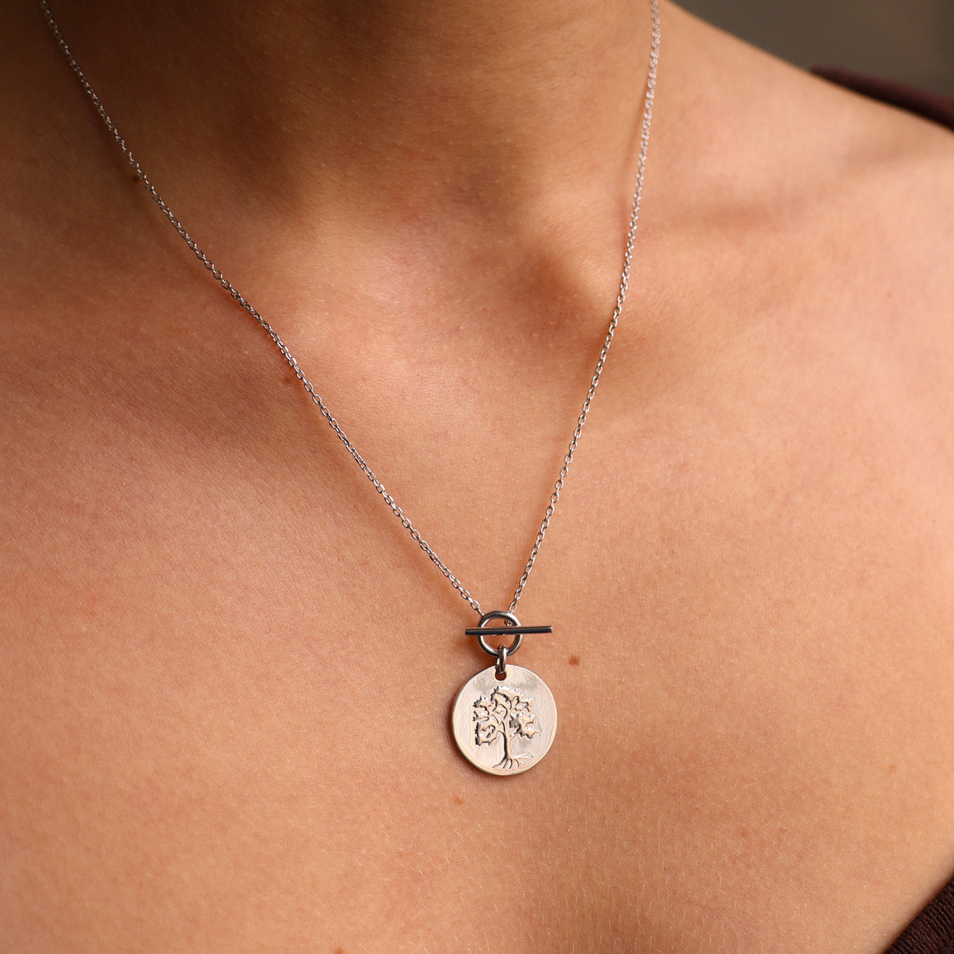 Collier Myka pendentif arbre de vie à graver argent