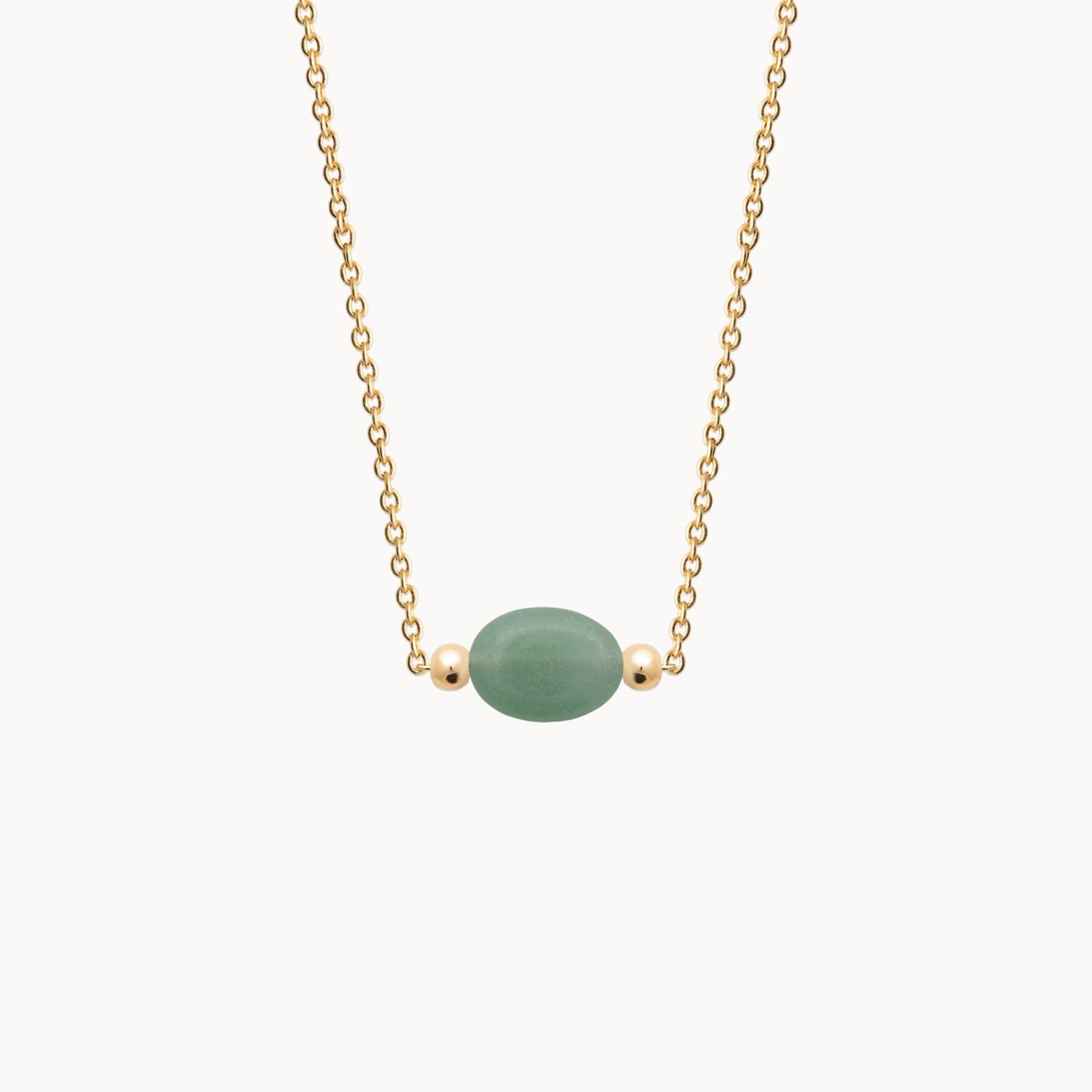 Collier Cora pierre de naissance amazonite plaqué or