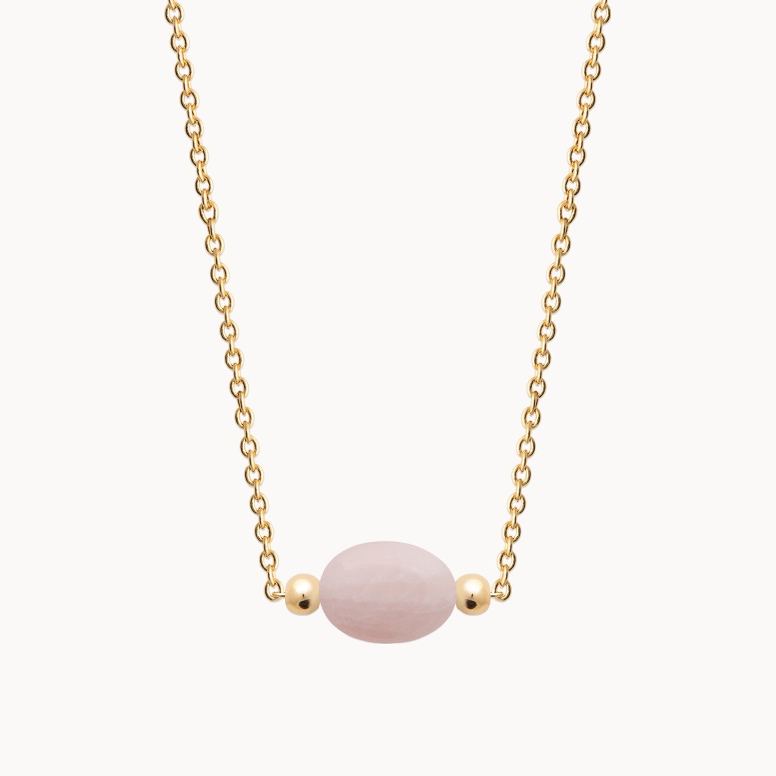 Collier Cora pierre de naissance quartz rose plaqué or