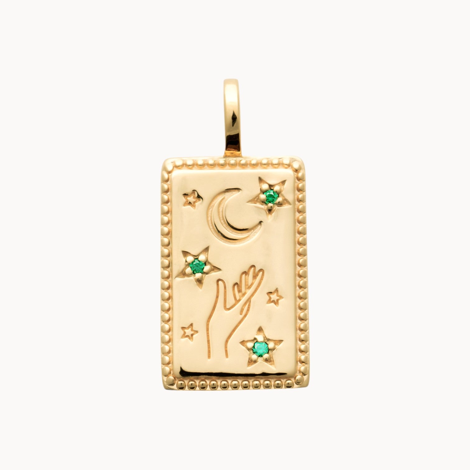 Pendentif Tarot Lune Protectrice plaqué or à graver