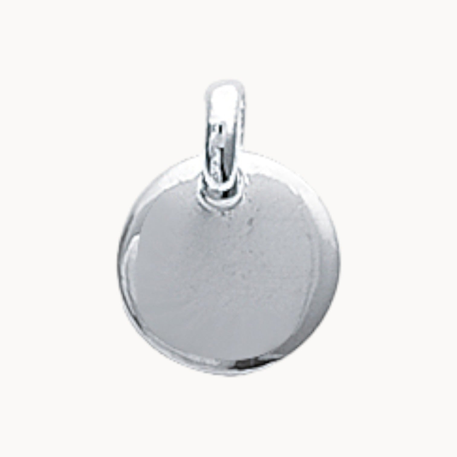 Breloque ronde bombée 10mm argent 925 rhodié