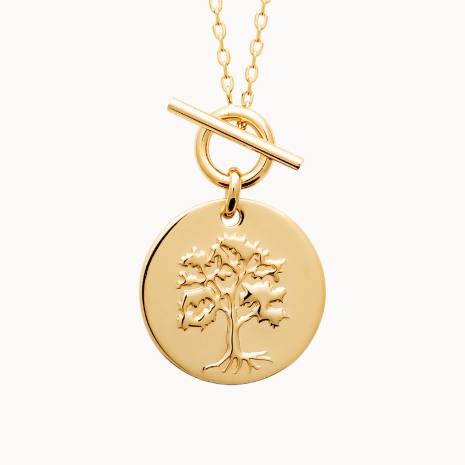 Collier pendentif arbre de vie à graver en plaqué or 18 carats