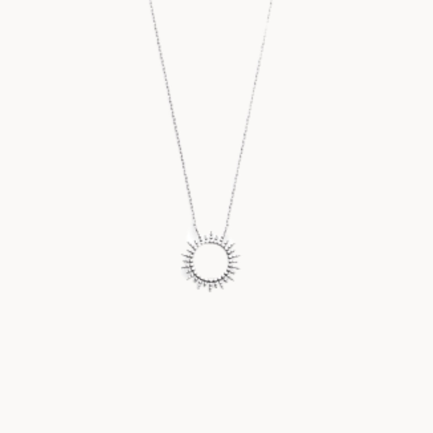 Collier soleil éclatant  45cm en argent 925 rhodié