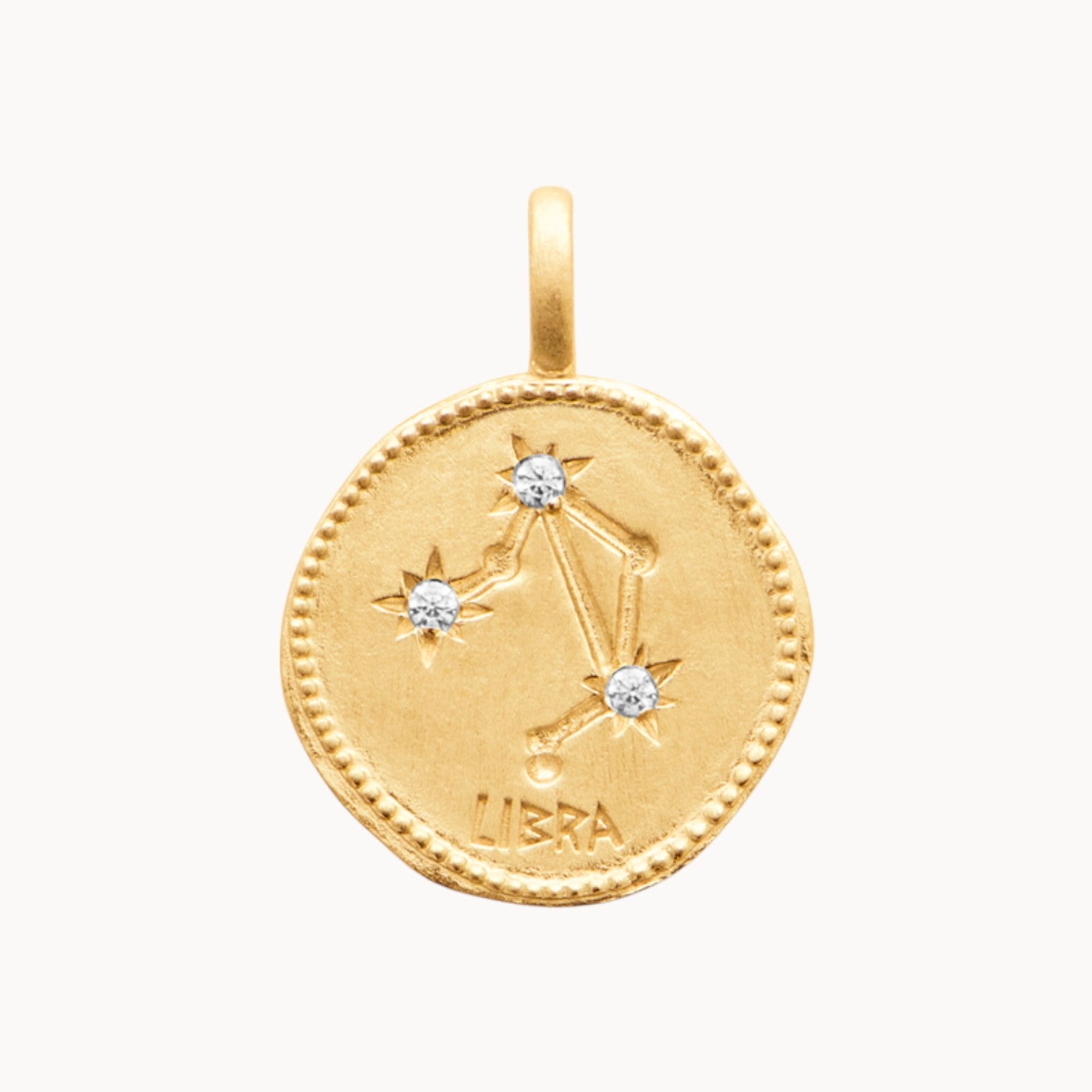 Médaille Constellation de la Balance 18mm plaqué or 18 carats