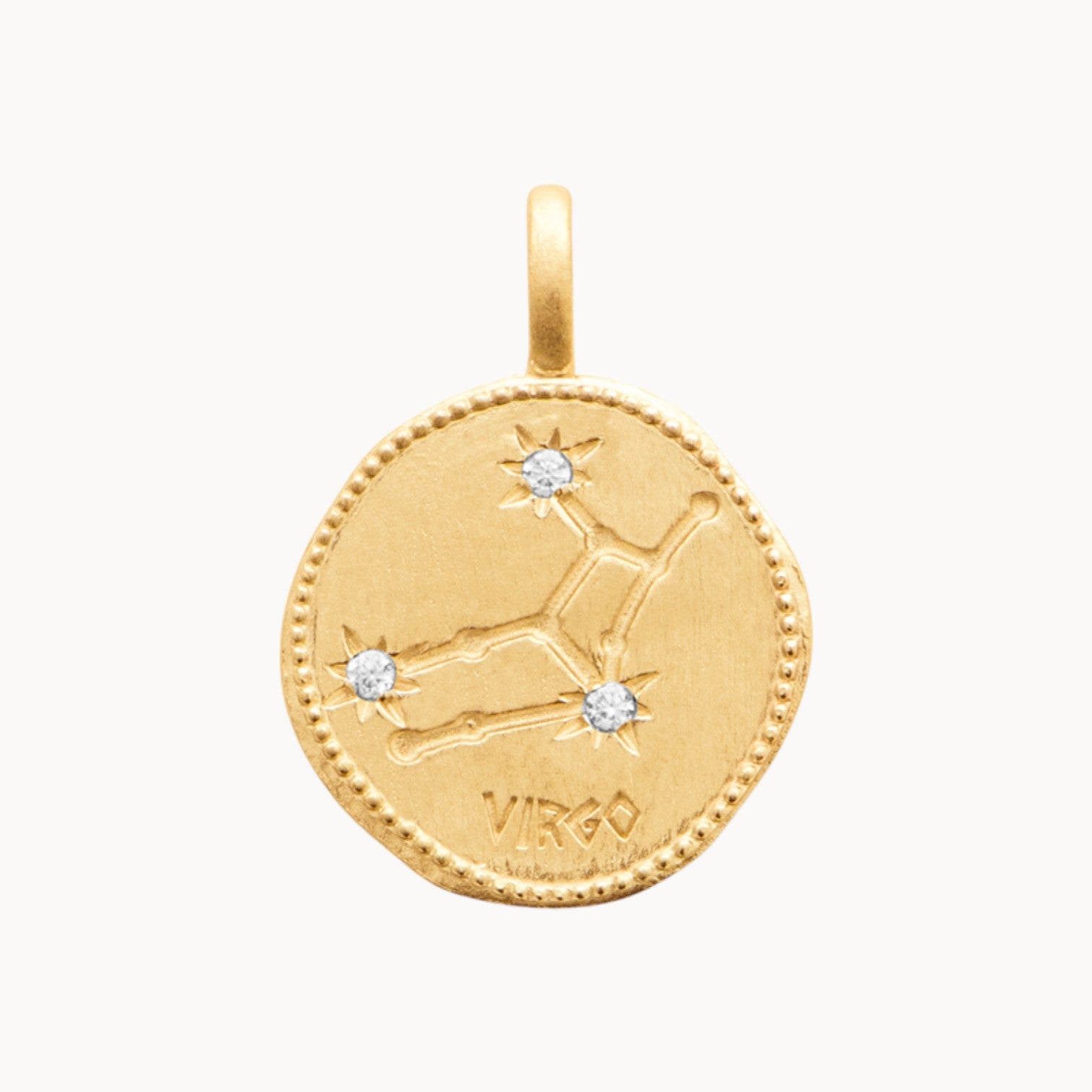 Médaille Constellation de la Vierge 18mm plaqué or 18 carats