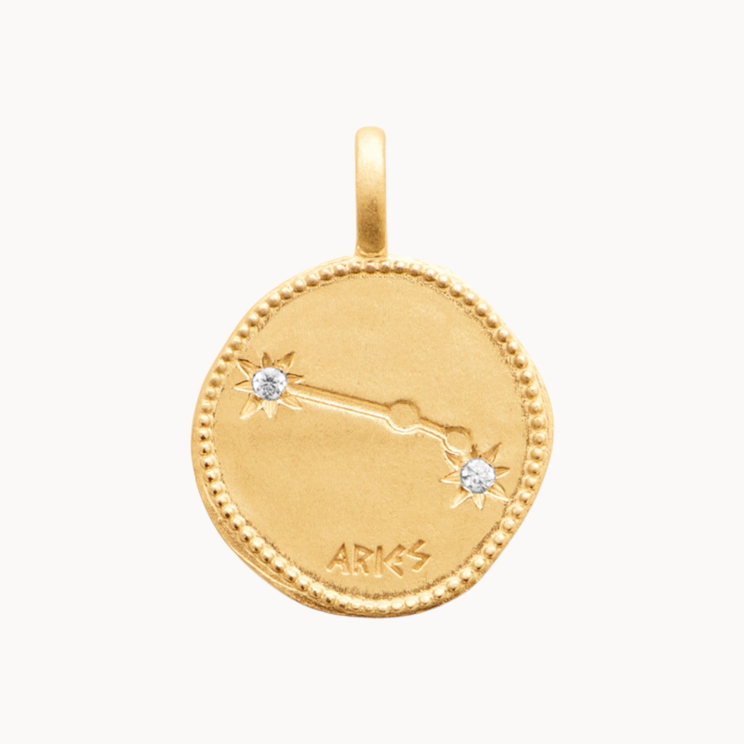 Médaille Constellation du Bélier 18mm plaqué or 18 carats