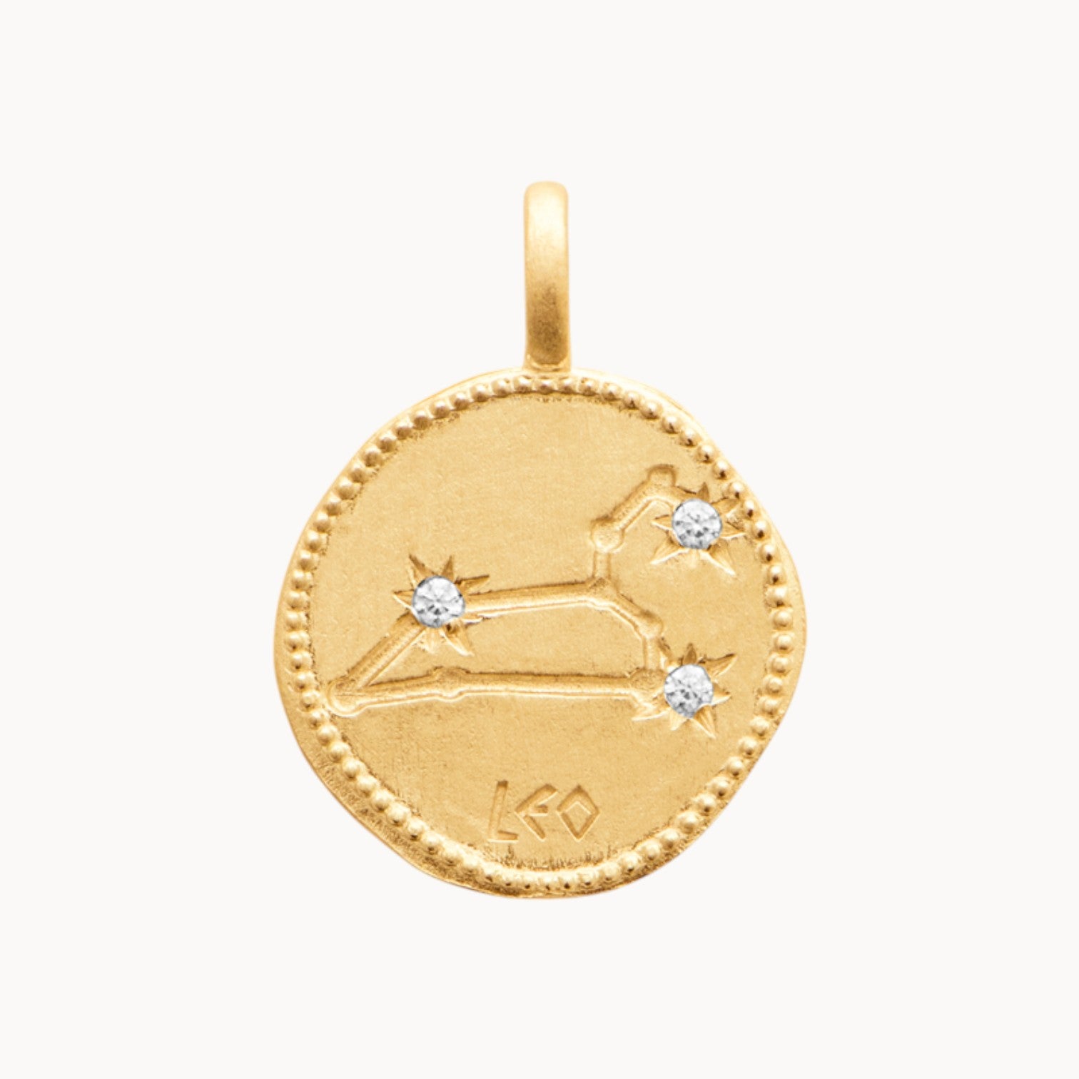 Médaille Constellation du Lion 18mm plaqué or 18 carats