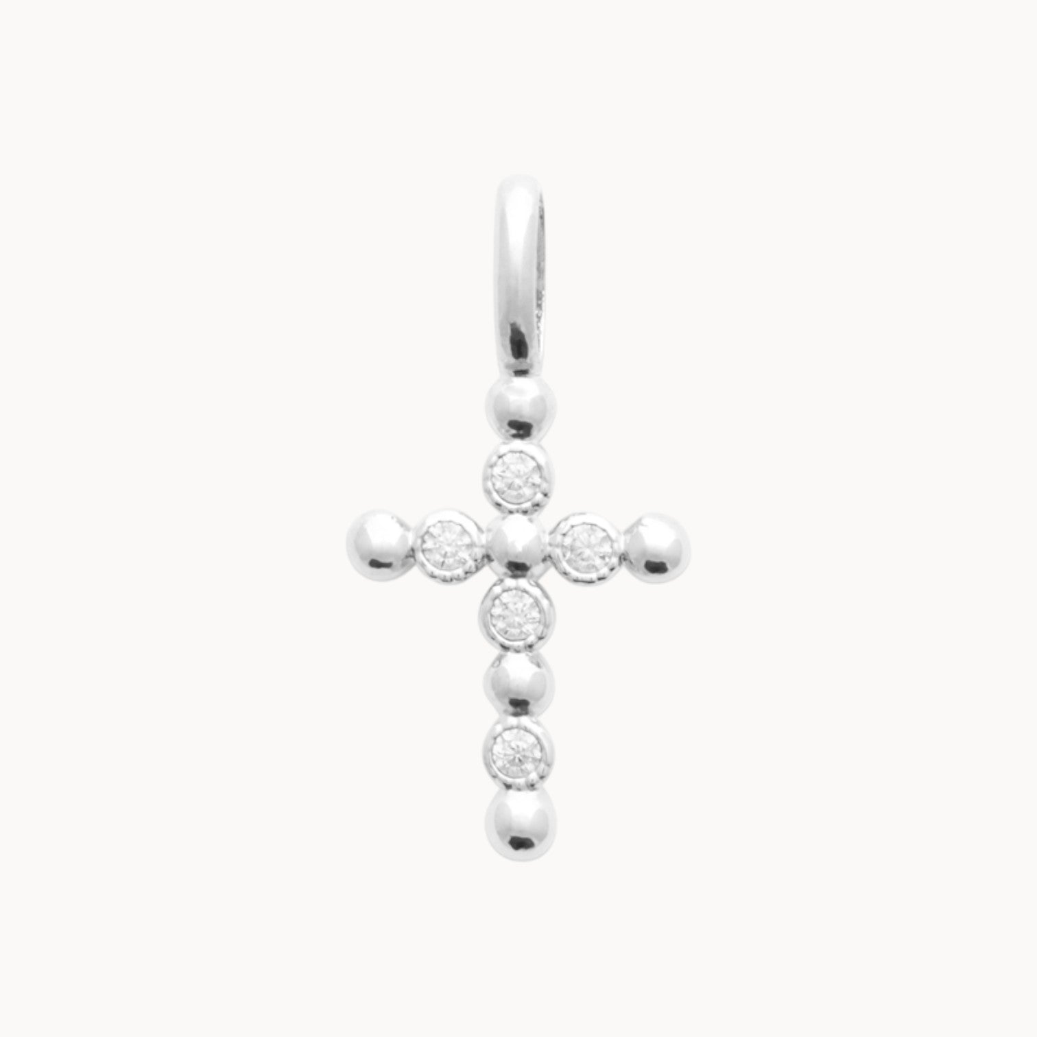 Pendentif Croix oxyde de zirconium argent 925 rhodié