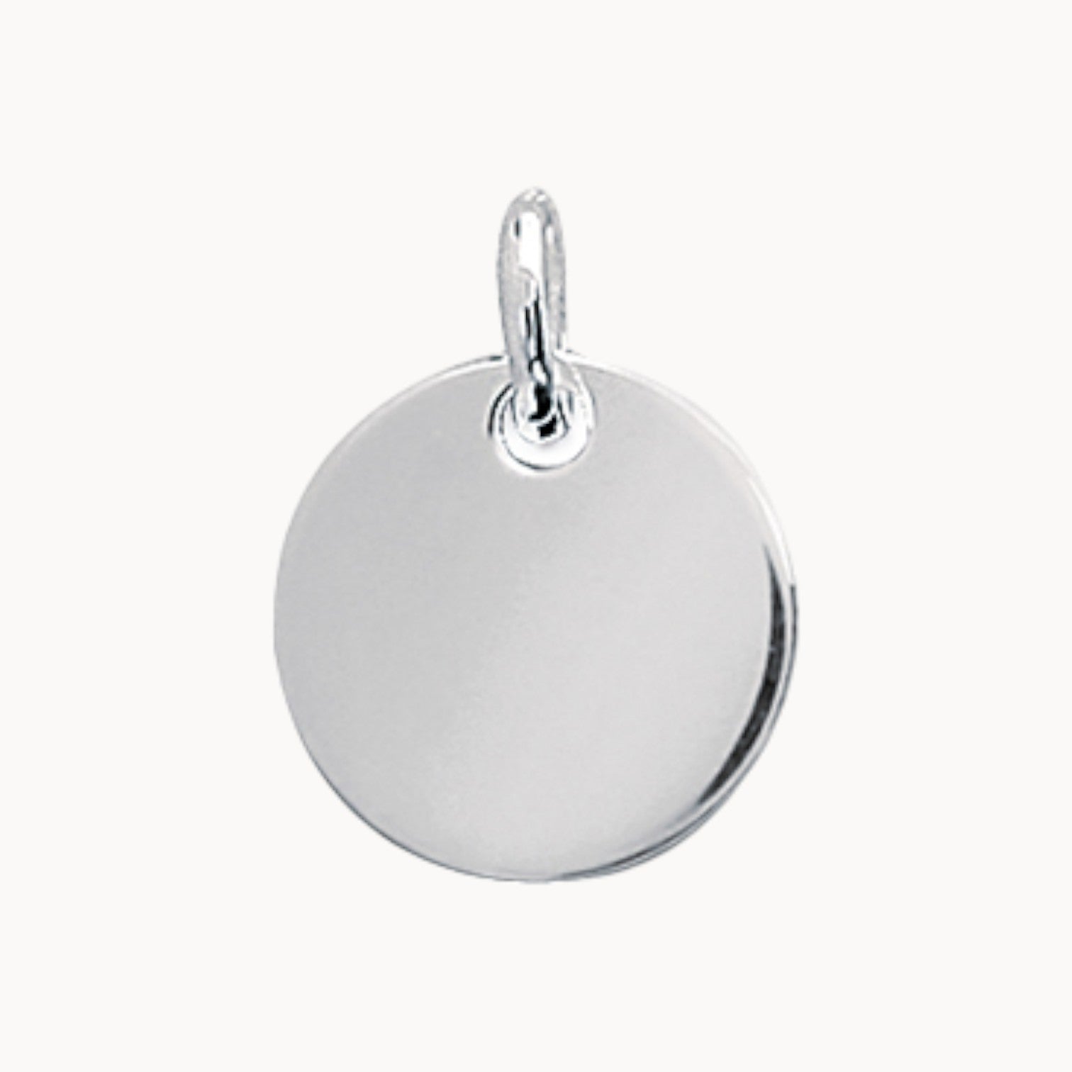 Pendentif médaille à graver 19mm argent 925 rhodié