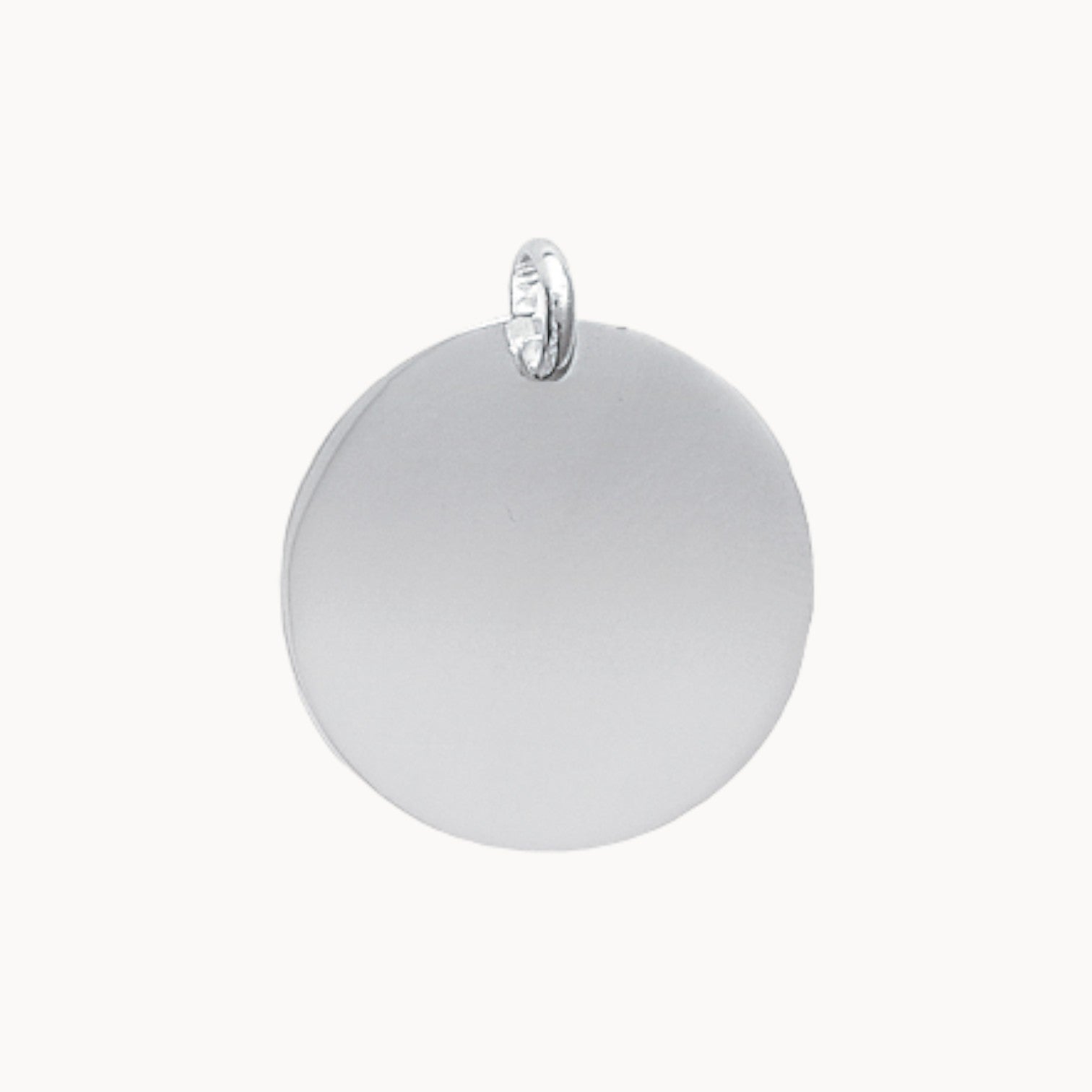 Pendentif médaille à graver 27mm argent 925 rhodié