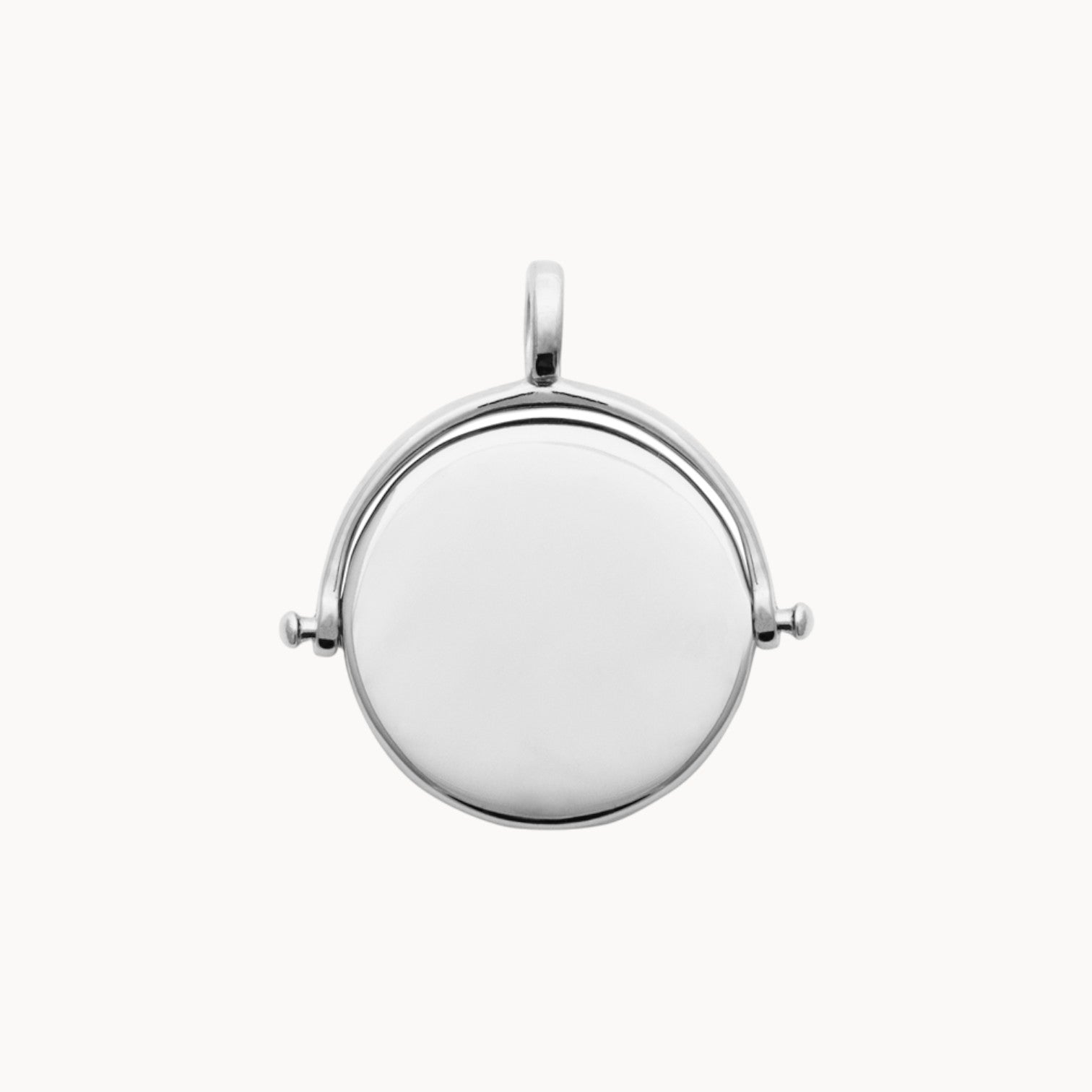 Pendentif nacre 15mm à graver argent 925 rhodié